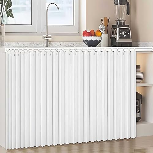 YSZBD Schrankvorhang Zum Schieben KüChe Schrank Vorhang Mit Schiene Regal Vorhang Selbstklebend KüChenschrank Vorhang Zum Schieben(#1,W70xH50cm) von YSZBD