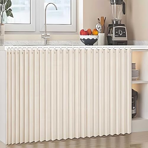 YSZBD Schrankvorhang Zum Schieben KüChe Schrank Vorhang Mit Schiene Regal Vorhang Selbstklebend KüChenschrank Vorhang Zum Schieben(#3,W100xH60cm) von YSZBD