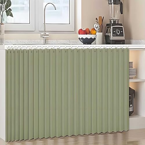 YSZBD Schrankvorhang Zum Schieben KüChe Schrank Vorhang Mit Schiene Regal Vorhang Selbstklebend KüChenschrank Vorhang Zum Schieben(#6,W180xH100cm) von YSZBD