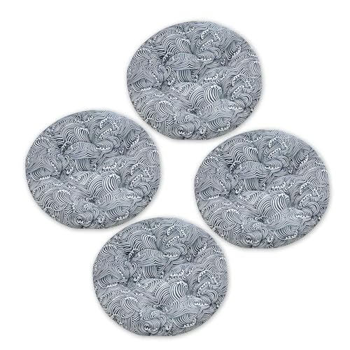 YSZBD Sitzkissen Stuhl Rund 6er/4er/2er Set、Rundes Sitzkissen Mit Loch、Sitzkissen Rund 40cm Waschbar、Stuhlkissen Rund、Sitzkissen FüR StüHle Esszimmer(#1,40x40cm4pcs) von YSZBD