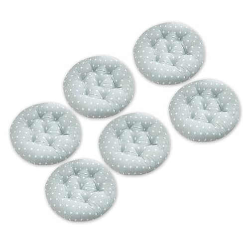 YSZBD Sitzkissen Stuhl Rund 6er/4er/2er Set、Rundes Sitzkissen Mit Loch、Sitzkissen Rund 40cm Waschbar、Stuhlkissen Rund、Sitzkissen FüR StüHle Esszimmer(#19,40x40cm6pcs) von YSZBD