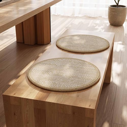 YSZBD Sitzkissen Stuhl Rund rutschfest Kissen Rund 40/45/50 cm Durchmesser Bodensitzkissen FüR Balkon Seat Cushion Dining Chair(6,45x45cm) von YSZBD