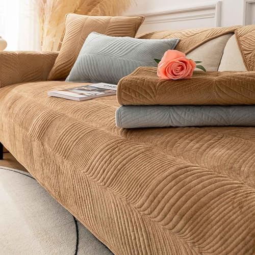 YSZBD Sofa Überzug L/u Form Sofabezug 3/2/4/1 Sitzer Sofaschoner rutschfest Ecksofa Bezug Sofahusse Hund Katze Überwurf Hundedecke Waschbar Jahreszeiten Universal,Camel-110x160cm von YSZBD