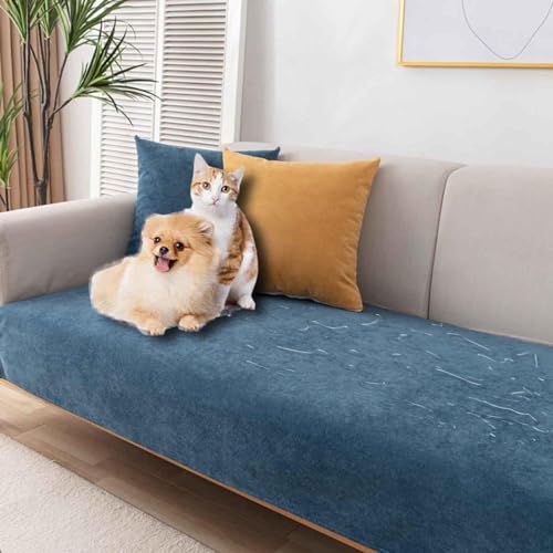 YSZBD Sofa Überzug Wasserdicht Sofabezug L/u Form 3/4/2/1 Sitzer Couch Überzug Ecksofa Sofaschoner rutschfest Multifunktionale Decke Zum Schutz Von Hunden,DarkBlue-90x180cm von YSZBD