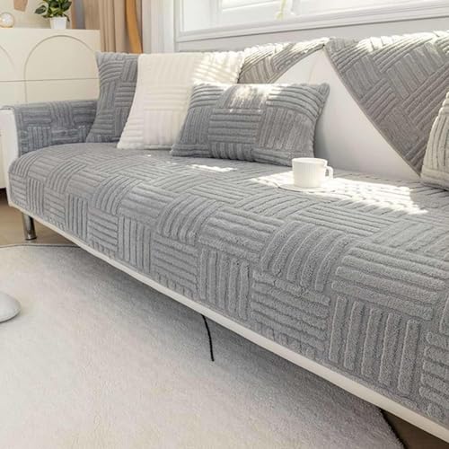 YSZBD Sofabezug Ecksofa L/u Form Sofaschoner rutschfest Sofa Überzug 1/2/3/4 Sitzer Sofaschutz Katze Hund Couch Überzug Waschbar Sofa Überwurfdecke Sofahusse,gray-70x210cm von YSZBD