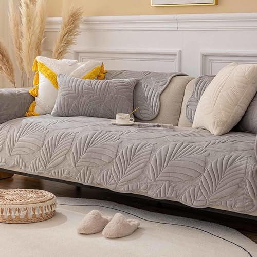 YSZBD Sofabezug Ecksofa L Form Sofa Überzug 3 Sitzer Couch Überzug Sofaschoner rutschfest Sofa Überwurfdecke Couchbezug Sofa Sitzkissen Sofaschutz Sofahusse,Grey-Kissenbezug（30x50cm） von YSZBD