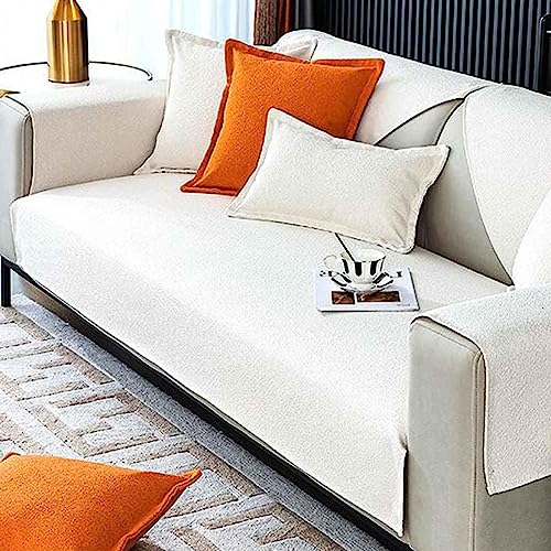 YSZBD Sofabezug Ecksofa L Form Sofaschoner rutschfest Sofaschutz Katze Wasserdicht Sofa Überwurfdecke Super Weicher Fleecedecke Couch Bezug Für,White-70x180cm von YSZBD