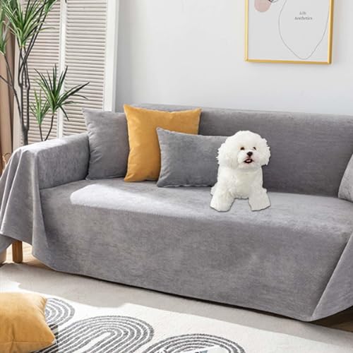 YSZBD Sofabezug L Form Sofaschoner rutschfest Sofa Überzug 3 Sitzer Wasserdicht Sofa Überwurfdecke Sofaschutz Katze Hund Couch Überzug Multifunktion Sofadecke,gray-180x420cm von YSZBD