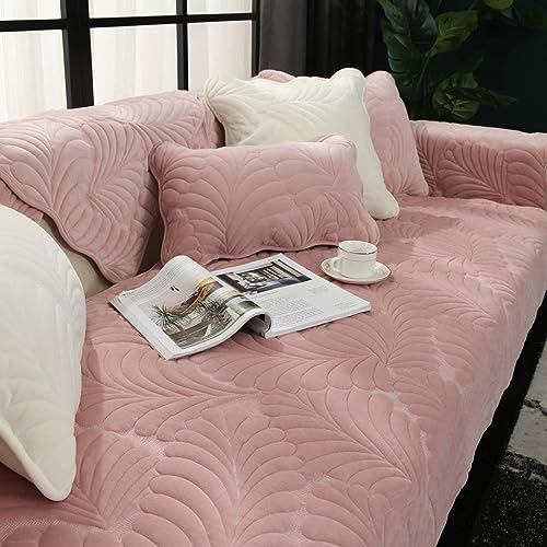 YSZBD Sofaschoner rutschfest Ecksofa Sofa Überzug L/U Form Sofadecken Für Sitzfläche Sofaüberwurf Decke Sofabezug 3 Sitzer 2 Sitzer Sofaschutz Hund,Pink-45x45cmpillowcase von YSZBD
