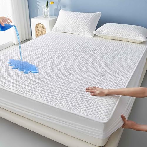 YSZBD Spannbettlaken 180x200cm Wasserdicht Spannbettlaken FüR Boxspringbetten Matratzenbezug Fitted Sheet Fitted Sheets Bed Sheets(f1,90x200cm) von YSZBD