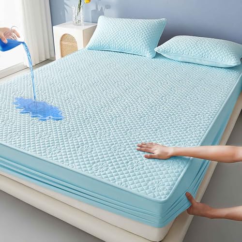 YSZBD Spannbettlaken 180x200cm Wasserdicht Spannbettlaken FüR Boxspringbetten Matratzenbezug Fitted Sheet Fitted Sheets Bed Sheets(f5,150x200cm) von YSZBD