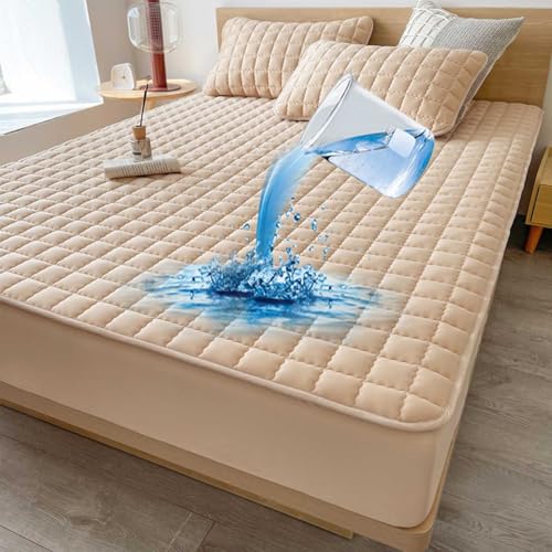 YSZBD Spannbettlaken 180x200cm Wasserdicht Spannbettlaken FüR Boxspringbetten Matratzenbezug Fitted Sheet Fitted Sheets Bed Sheets(r3,200x220cm) von YSZBD