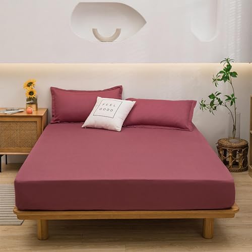 YSZBD Spannbetttuch Bettlaken Baumwolle Spannbettlaken 90x200cm SpannbetttüCher Fitted Sheet Cotton GrößE Und Farbe WäHlbar(#8,pillowcaseX2) von YSZBD
