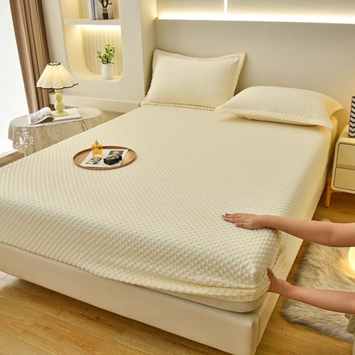 YSZBD SpannbetttüCher 180x200 Spannbettlaken Winter PlüSch Warme Kuschelige Fitted Sheet Bettlaken Warm In Verschiedene GrößEn Und Farben(a1,120x200cm) von YSZBD