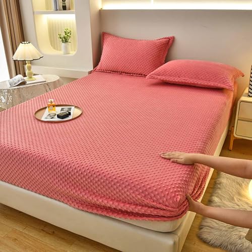 YSZBD SpannbetttüCher 180x200 Spannbettlaken Winter PlüSch Warme Kuschelige Fitted Sheet Bettlaken Warm In Verschiedene GrößEn Und Farben(a2,150x200cm) von YSZBD