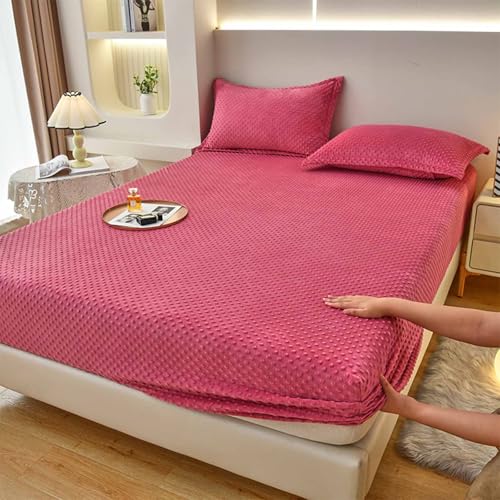 YSZBD SpannbetttüCher 180x200 Spannbettlaken Winter PlüSch Warme Kuschelige Fitted Sheet Bettlaken Warm In Verschiedene GrößEn Und Farben(a3,150x200cm) von YSZBD