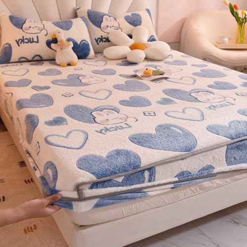 YSZBD SpannbetttüCher 180x200 Spannbettlaken Winter PlüSch Warme Kuschelige Fitted Sheet Bettlaken Warm In Verschiedene GrößEn Und Farben(b1,120x200cm) von YSZBD