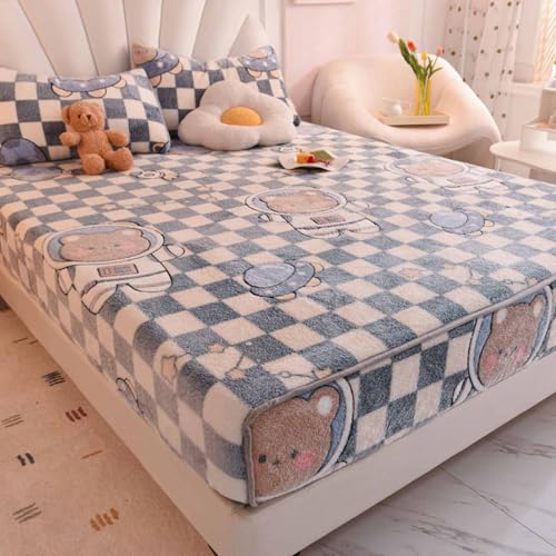YSZBD SpannbetttüCher 180x200 Spannbettlaken Winter PlüSch Warme Kuschelige Fitted Sheet Bettlaken Warm In Verschiedene GrößEn Und Farben(b13,180x200cm) von YSZBD