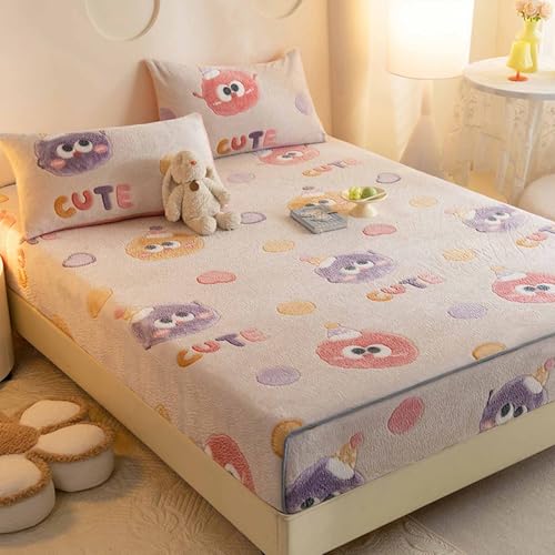 YSZBD SpannbetttüCher 180x200 Spannbettlaken Winter PlüSch Warme Kuschelige Fitted Sheet Bettlaken Warm In Verschiedene GrößEn Und Farben(b14,200x220cm) von YSZBD