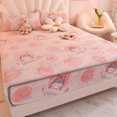YSZBD SpannbetttüCher 180x200 Spannbettlaken Winter PlüSch Warme Kuschelige Fitted Sheet Bettlaken Warm In Verschiedene GrößEn Und Farben(b15,150x200cm) von YSZBD