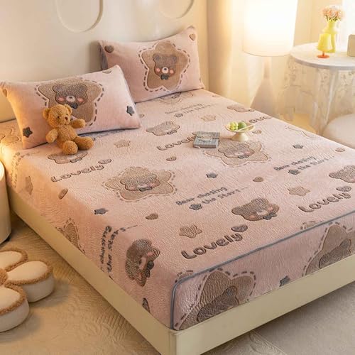 YSZBD SpannbetttüCher 180x200 Spannbettlaken Winter PlüSch Warme Kuschelige Fitted Sheet Bettlaken Warm In Verschiedene GrößEn Und Farben(b17,150x200cm) von YSZBD