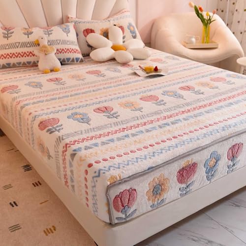 YSZBD SpannbetttüCher 180x200 Spannbettlaken Winter PlüSch Warme Kuschelige Fitted Sheet Bettlaken Warm In Verschiedene GrößEn Und Farben(b18,200x220cm) von YSZBD