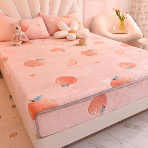 YSZBD SpannbetttüCher 180x200 Spannbettlaken Winter PlüSch Warme Kuschelige Fitted Sheet Bettlaken Warm In Verschiedene GrößEn Und Farben(b2,200x220cm) von YSZBD
