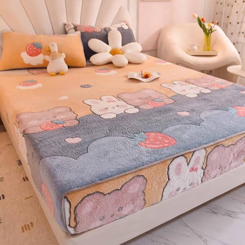 YSZBD SpannbetttüCher 180x200 Spannbettlaken Winter PlüSch Warme Kuschelige Fitted Sheet Bettlaken Warm In Verschiedene GrößEn Und Farben(b5,180x200cm) von YSZBD