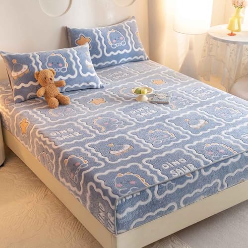 YSZBD SpannbetttüCher 180x200 Spannbettlaken Winter PlüSch Warme Kuschelige Fitted Sheet Bettlaken Warm In Verschiedene GrößEn Und Farben(b6,150x200cm) von YSZBD