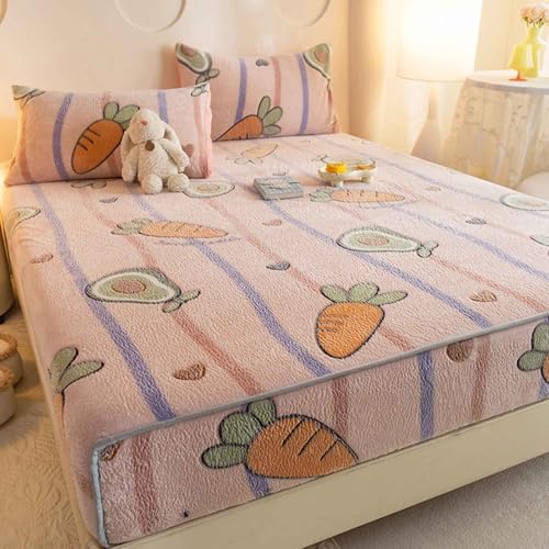 YSZBD SpannbetttüCher 180x200 Spannbettlaken Winter PlüSch Warme Kuschelige Fitted Sheet Bettlaken Warm In Verschiedene GrößEn Und Farben(b7,90x200cm) von YSZBD