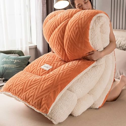YSZBD Steppdecke Dicke Extra Warme Bettdecke Schlafdecke Winter Flauschige Steppdecken Duvet Verdicken Lamm Kaschmir Doppelseitiges Decke Winterbettdecke Plüsch Winterdecke(#1,180x220cm-3.5kg) von YSZBD