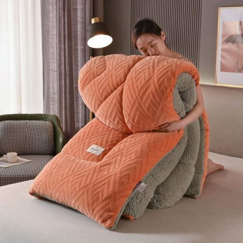 YSZBD Steppdecke Dicke Extra Warme Bettdecke Schlafdecke Winter Flauschige Steppdecken Duvet Verdicken Lamm Kaschmir Doppelseitiges Decke Winterbettdecke Plüsch Winterdecke(#5,150x200cm-3.5kg) von YSZBD