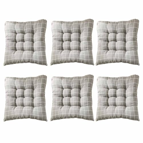 YSZBD Stuhlkissen 40x40/45x45/50x50 Mit BäNdern 6er/4er/2er Set Sitzpolster Stuhl Innen Stuhlpolster Innen Seat Cushion Dining Chair Sitzkissen FüR StüHle KüChe(#10,45x45cm6pcs) von YSZBD