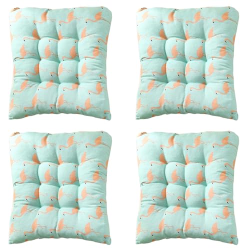YSZBD Stuhlkissen 40x40/45x45/50x50 Mit BäNdern 6er/4er/2er Set Sitzpolster Stuhl Innen Stuhlpolster Innen Seat Cushion Dining Chair Sitzkissen FüR StüHle KüChe(#11,50x50cm4pcs) von YSZBD