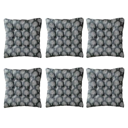YSZBD Stuhlkissen 40x40/45x45/50x50 Mit BäNdern 6er/4er/2er Set Sitzpolster Stuhl Innen Stuhlpolster Innen Seat Cushion Dining Chair Sitzkissen FüR StüHle KüChe(#23,45x45cm6pcs) von YSZBD
