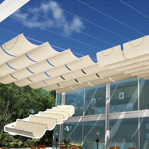 YSZBD Terrassen Sonnenschutz Schiebbar Einziehbare Welle Sonnensegel Terrassendach Sonnenschutz Einziehbar Sonnenschutz Terrassendach Pergola Markise(#1,1.7x4m) von YSZBD
