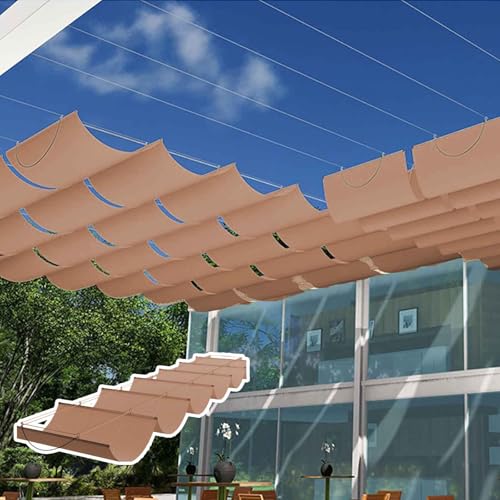 YSZBD Terrassen Sonnenschutz Schiebbar Einziehbare Welle Sonnensegel Terrassendach Sonnenschutz Einziehbar Sonnenschutz Terrassendach Pergola Markise(#4,2.4x8m) von YSZBD