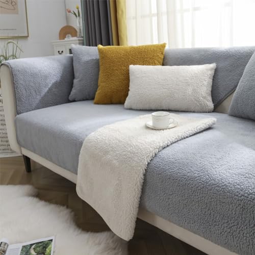 YSZBD sofabezug ecksofa wasserdicht l-Form 1/2/3/4sitzer，sofaschoner，sofaschutzdecken rutschfest,Lightgray-90x120cm von YSZBD