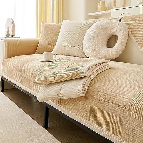 YSZBD sofabezug ecksofa wasserdicht l-Form 1/2/3/4sitzer，sofaschoner，sofaschutzdecken rutschfest,lightcoffee-70x210cm von YSZBD
