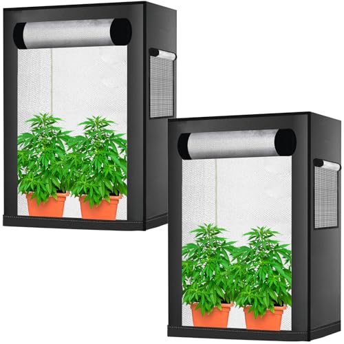 Marihuana Grow Zelt, Anzuchtzelt, Gewächszelt, Wachstumszelt, Gewächshaus Indoor（48 x 36 x 54 cm） (2 Pack) von YSZZYSM