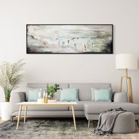 Acryl Gemälde Mit Rahmen „Wellenreiten" 150x50 cm | Handgemaltes Bild Auf Leinwand Wanddeko Wohnzimmer Malerei Leinwand von YSartStudio