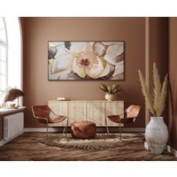 Acrylbild Blumen „Malve", Bild Acryl Leinwand Handgemalt, Gemälde Mit Rahmen, Abstrakte Kunst Leinwand, Bilder Wohnzimmer von YSartStudio