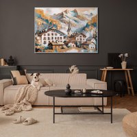 Acrylbilder Handgemalt Abstrakt Berglandschaft Mit Rahmen| Landschaft Acryl Wandkunst | Wohnzimmerdekoration Gemälde Große Wandkunst Acrylbilder Handgemalt Abstrakt Berglandschaft Mit Rahmen| Landschaft Acryl Wandkunst | Wohnzimmerdekoration Gemälde Große Wandkunst von YSartStudio