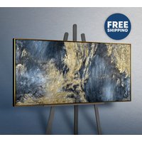 Gemälde Acrylbilder Auf Leinwand Mit Rahmen, Abstrakte Kunst Gold Blau, Bilder Wohnzimmer Xxl, Leinwandbilder Große Gemälde Acrylbilder Auf Leinwand Mit Rahmen, Abstrakte Kunst Gold Blau, Bilder Wohnzimmer Xxl, Leinwandbilder Große von YSartStudio