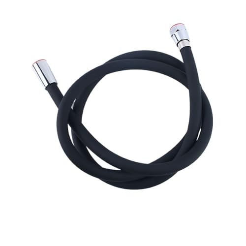 Duschschlauch 1,5/2 Meter Silikon Flexible Dusche Schlauch Anti-Wicklung Verlängerung Hochdruck Rohr Showerhead Rohr Bad Wasserhahn Zubehör(Black 2meter) von YShiuoL