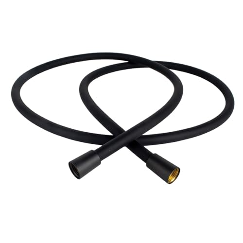 Duschschlauch Silikon-Duschschlauch, flexibles Badewannen-Sanitärrohr, weiches Hautgefühl(Black-2meter) von YShiuoL