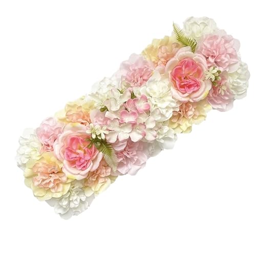 Künstliche Blumenwand Panel Künstliche Rose Blume Panel for Hochzeit Decor Wand Hintergrund Bankett Tisch Arrangement Dekoration Party liefert(Pink Yellow) von YShiuoL