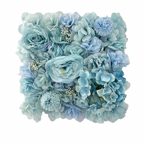 YShiuoL Künstliche Blumenwand Panel 1pc Künstliche Blume Wand Panel Rose Blume Hintergrund Party Hochzeit Hintergrund Braut Home Garten Dekoration(Blue) von YShiuoL