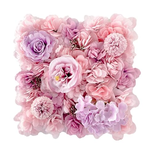 YShiuoL Künstliche Blumenwand Panel 1pc Künstliche Blume Wand Panel Rose Blume Hintergrund Party Hochzeit Hintergrund Braut Home Garten Dekoration(Light Purple) von YShiuoL