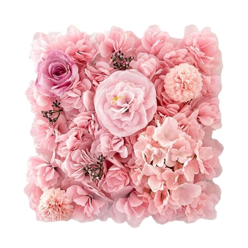 YShiuoL Künstliche Blumenwand Panel 1pc Künstliche Blume Wand Panel Rose Blume Hintergrund Party Hochzeit Hintergrund Braut Home Garten Dekoration(Light pink) von YShiuoL